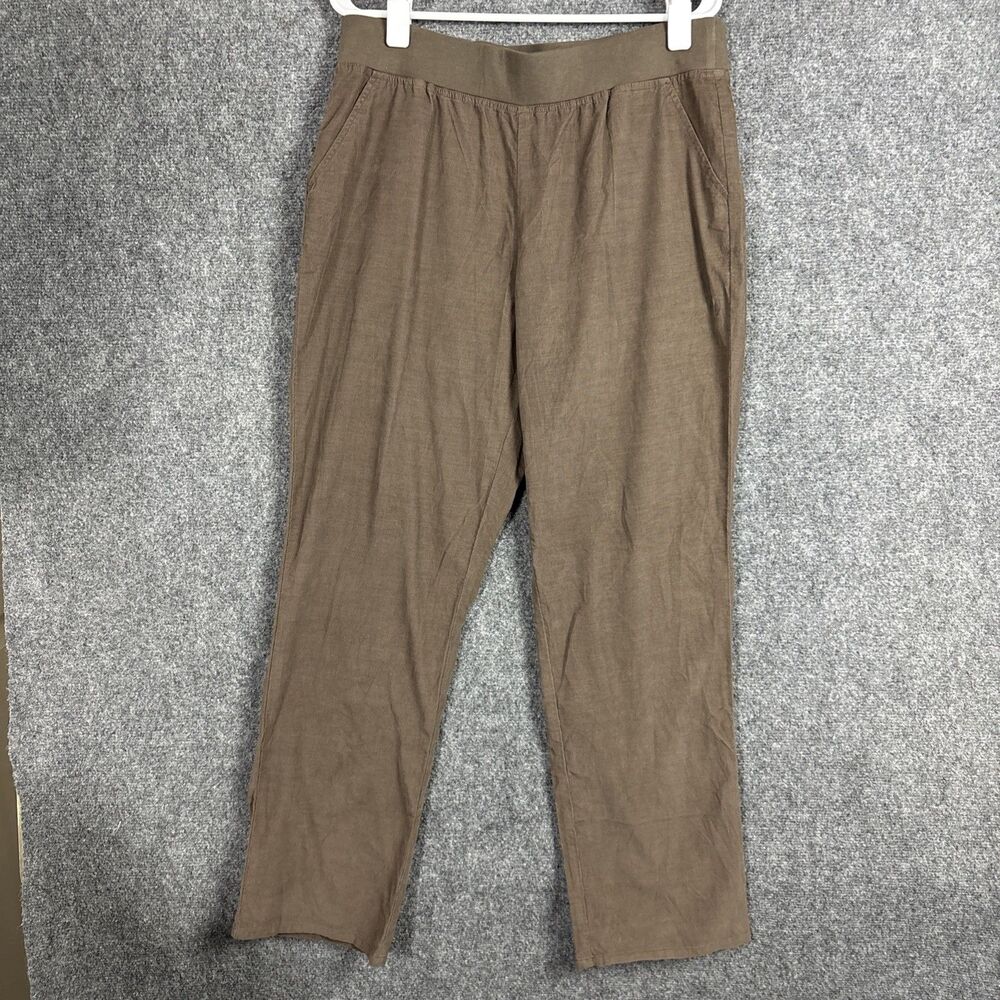 Pure Jill Corduroy Pants Womens Size M Brown Shale Pull On
